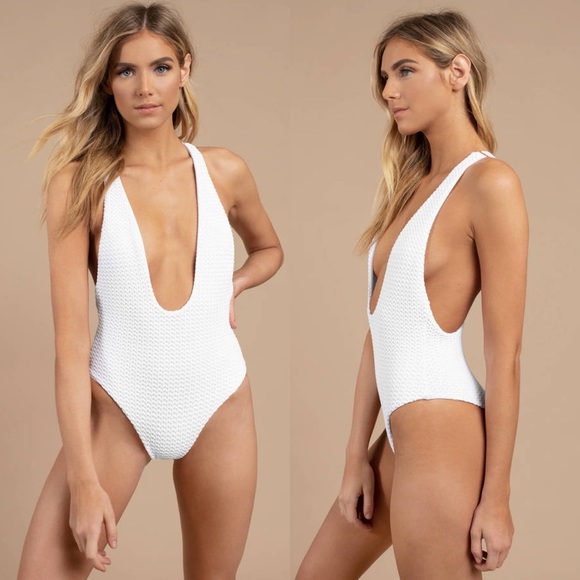 Blue Life ENDLESS White Plunging Racerback One Piece - Picture 2 of 7